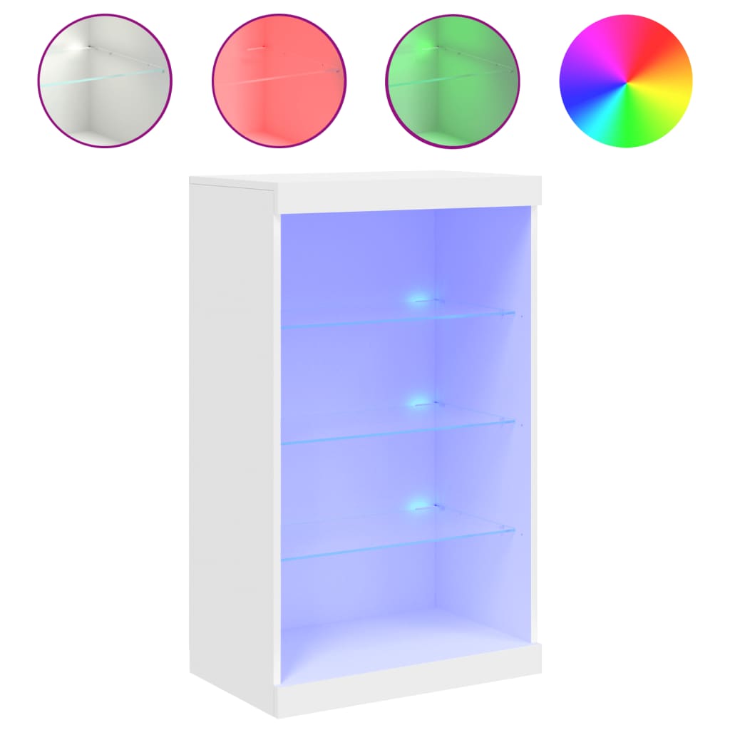 vidaXL Szafka z oświetleniem LED, biała, 60,5x37x100 cm