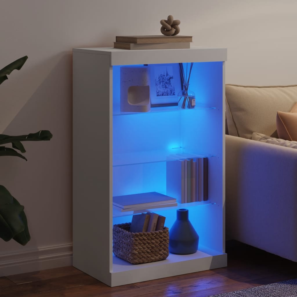 vidaXL Szafka z oświetleniem LED, biała, 60,5x37x100 cm