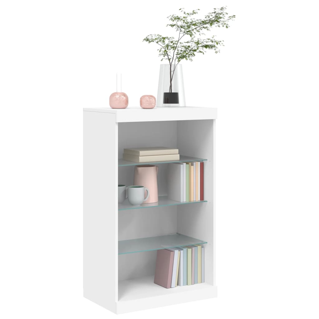 vidaXL Szafka z oświetleniem LED, biała, 60,5x37x100 cm