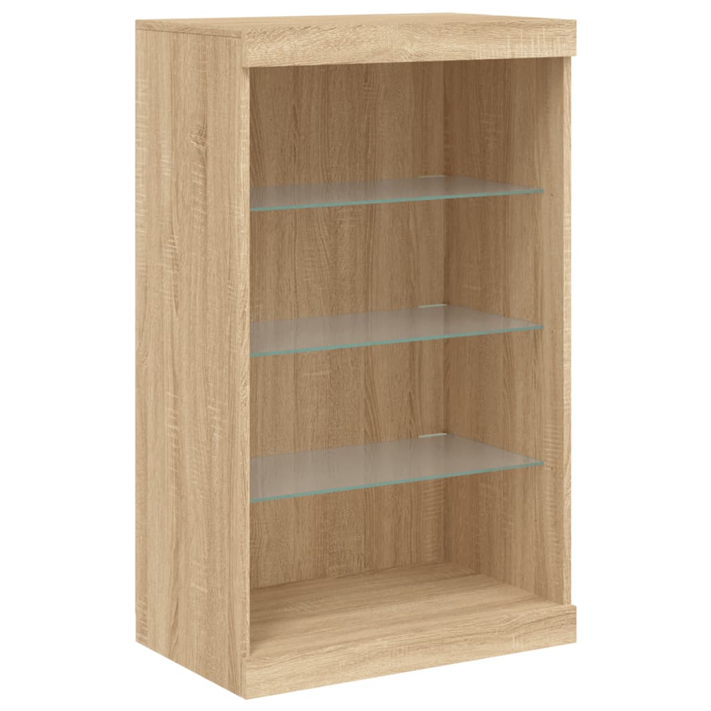 vidaXL Szafka z oświetleniem LED, dąb sonoma, 60,5x37x100 cm