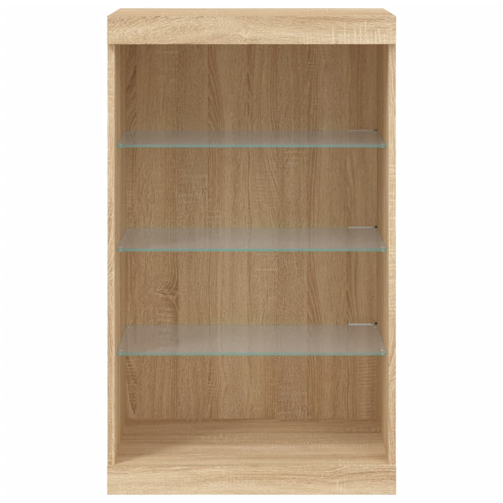vidaXL Szafka z oświetleniem LED, dąb sonoma, 60,5x37x100 cm
