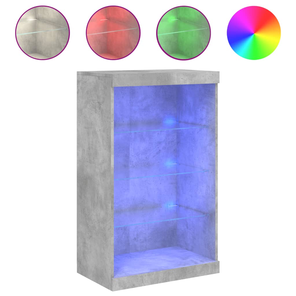 vidaXL Szafka z oświetleniem LED, szarość betonu, 60,5x37x100 cm
