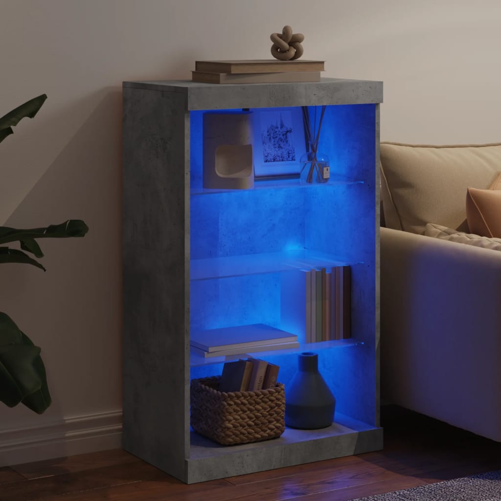 vidaXL Szafka z oświetleniem LED, szarość betonu, 60,5x37x100 cm