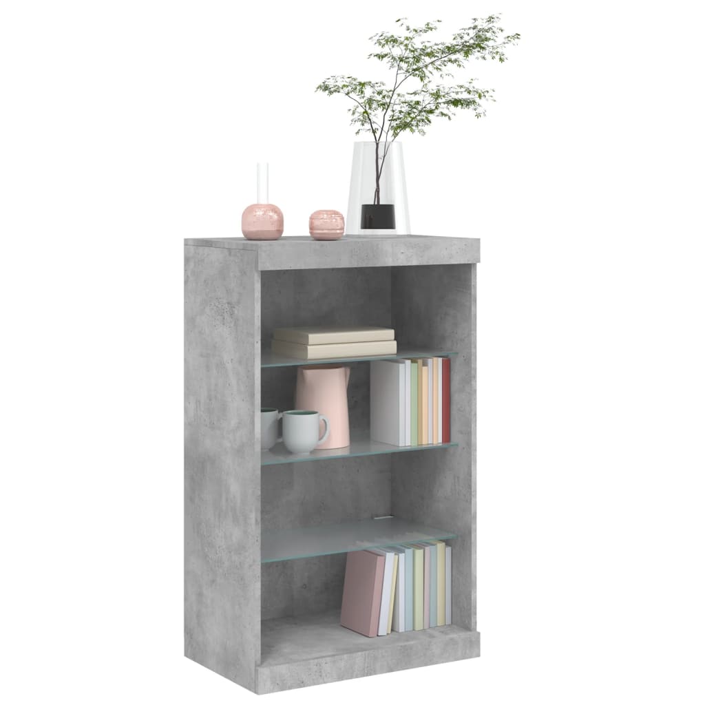 vidaXL Szafka z oświetleniem LED, szarość betonu, 60,5x37x100 cm