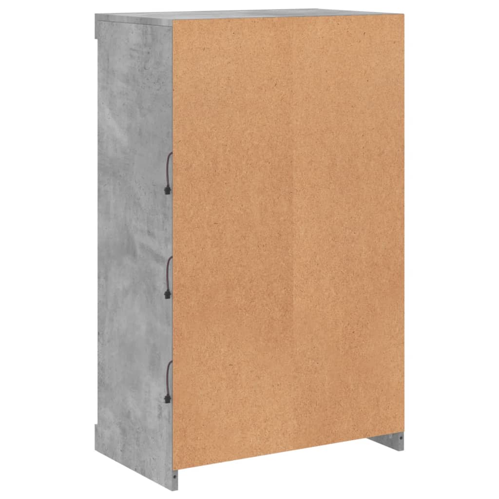 vidaXL Szafka z oświetleniem LED, szarość betonu, 60,5x37x100 cm
