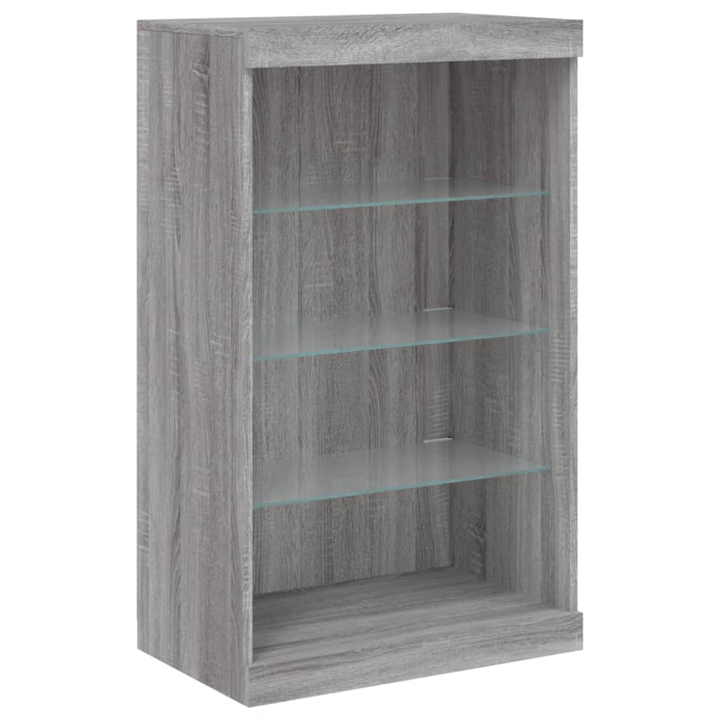 vidaXL Szafka z oświetleniem LED, szary dąb sonoma, 60,5x37x100 cm