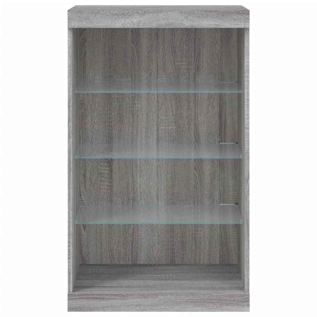 vidaXL Szafka z oświetleniem LED, szary dąb sonoma, 60,5x37x100 cm