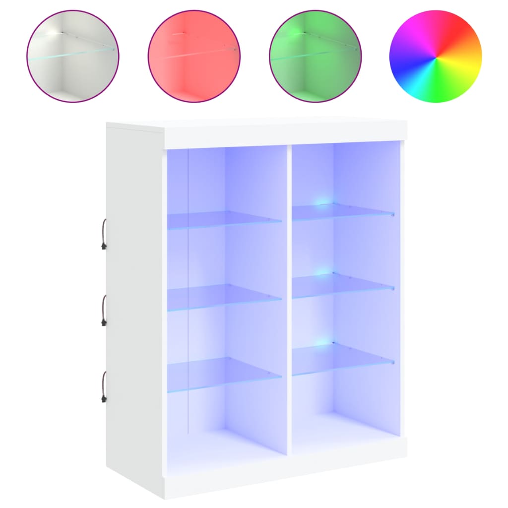 vidaXL Szafka z oświetleniem LED, biała, 81x37x100 cm
