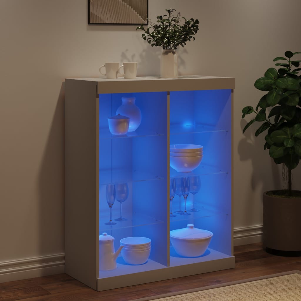 vidaXL Szafka z oświetleniem LED, biała, 81x37x100 cm