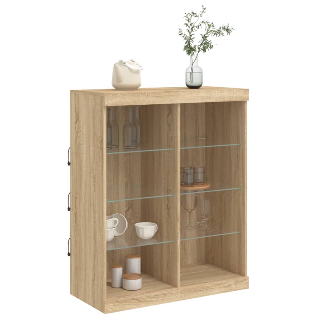 vidaXL Szafka z oświetleniem LED, dąb sonoma, 81x37x100 cm