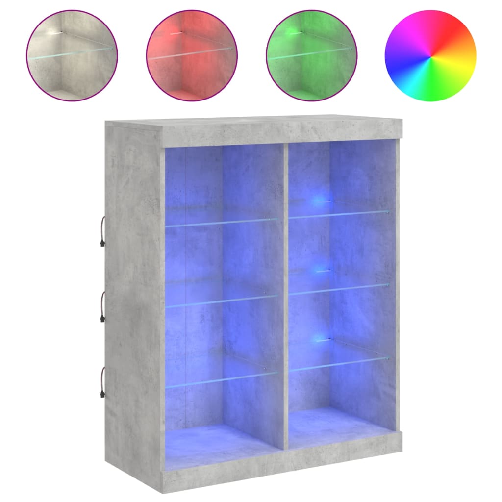 vidaXL Szafka z oświetleniem LED, szarość betonu, 81x37x100 cm