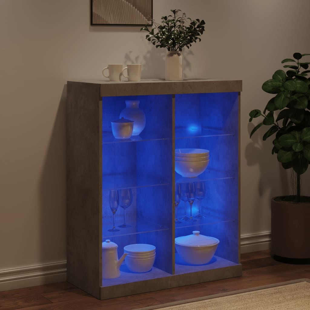 vidaXL Szafka z oświetleniem LED, szarość betonu, 81x37x100 cm