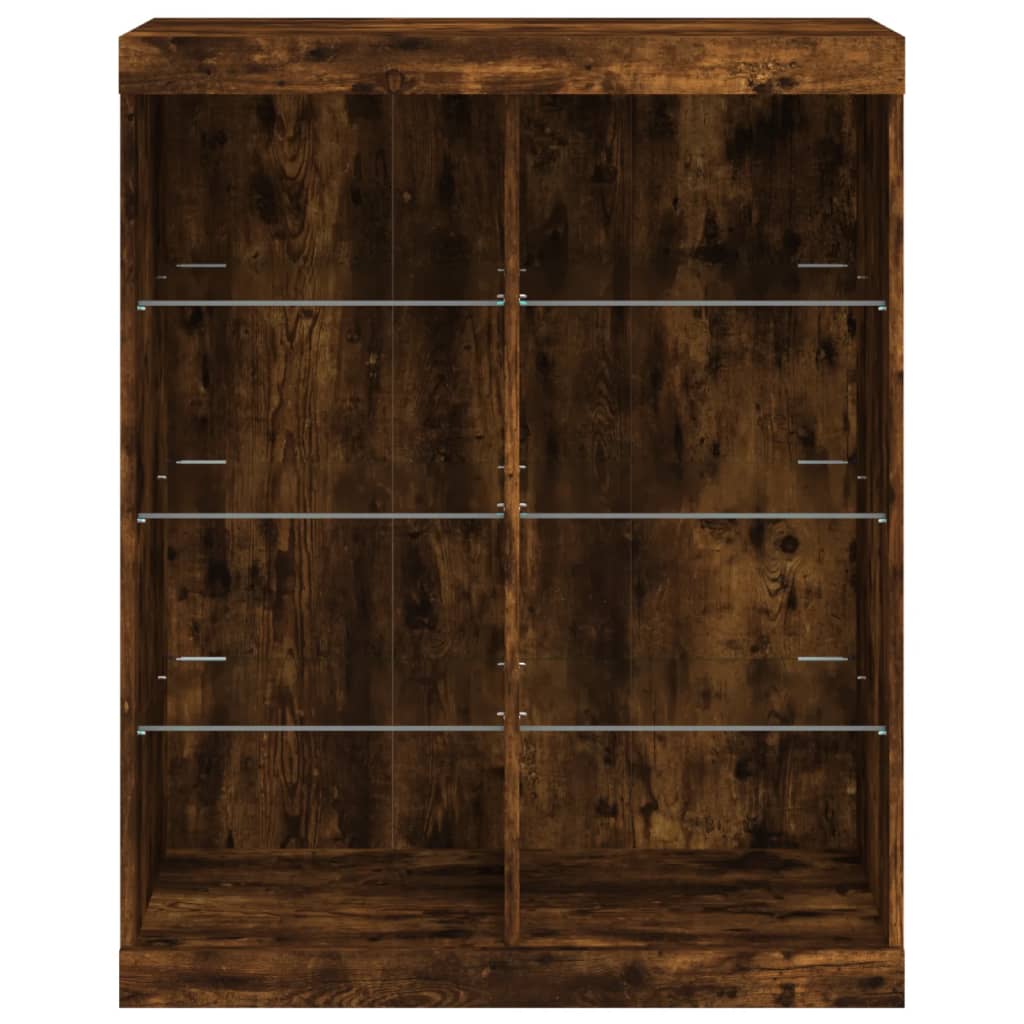 vidaXL Szafka z oświetleniem LED, przydymiony dąb, 81x37x100 cm