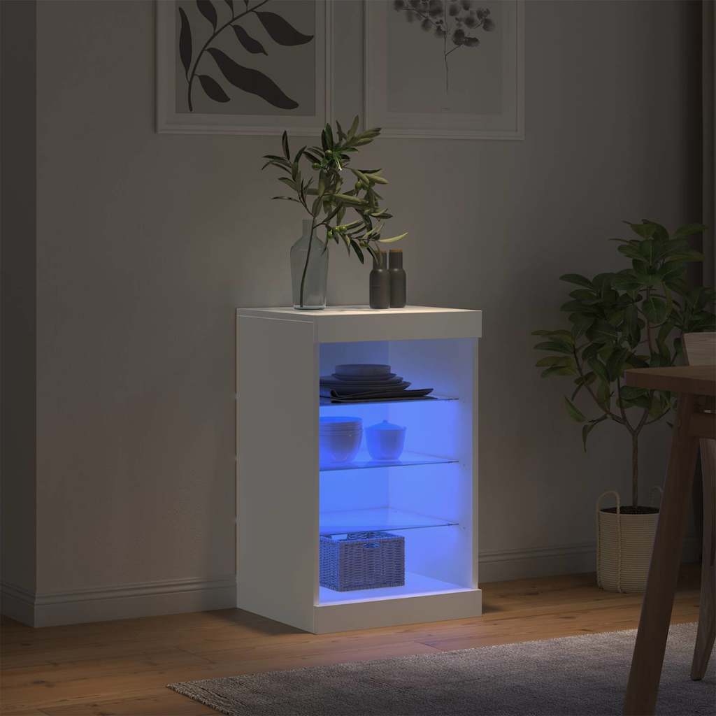 vidaXL Szafka z oświetleniem LED, biała, 41x37x67 cm