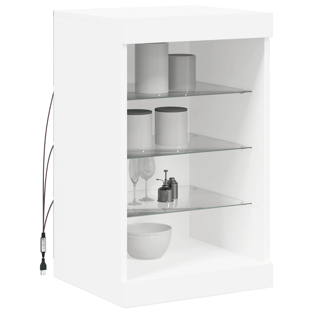 vidaXL Szafka z oświetleniem LED, biała, 41x37x67 cm