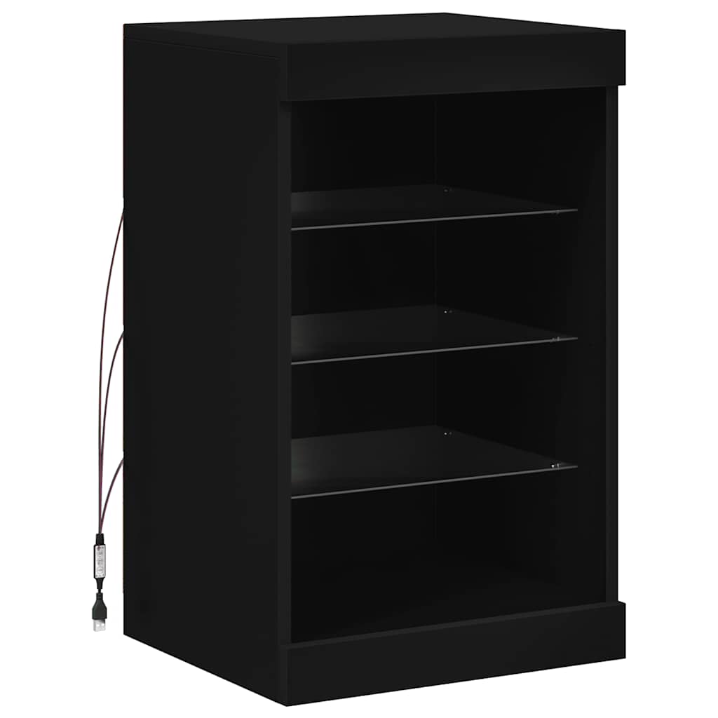 vidaXL Szafka z oświetleniem LED, czarna, 41x37x67 cm