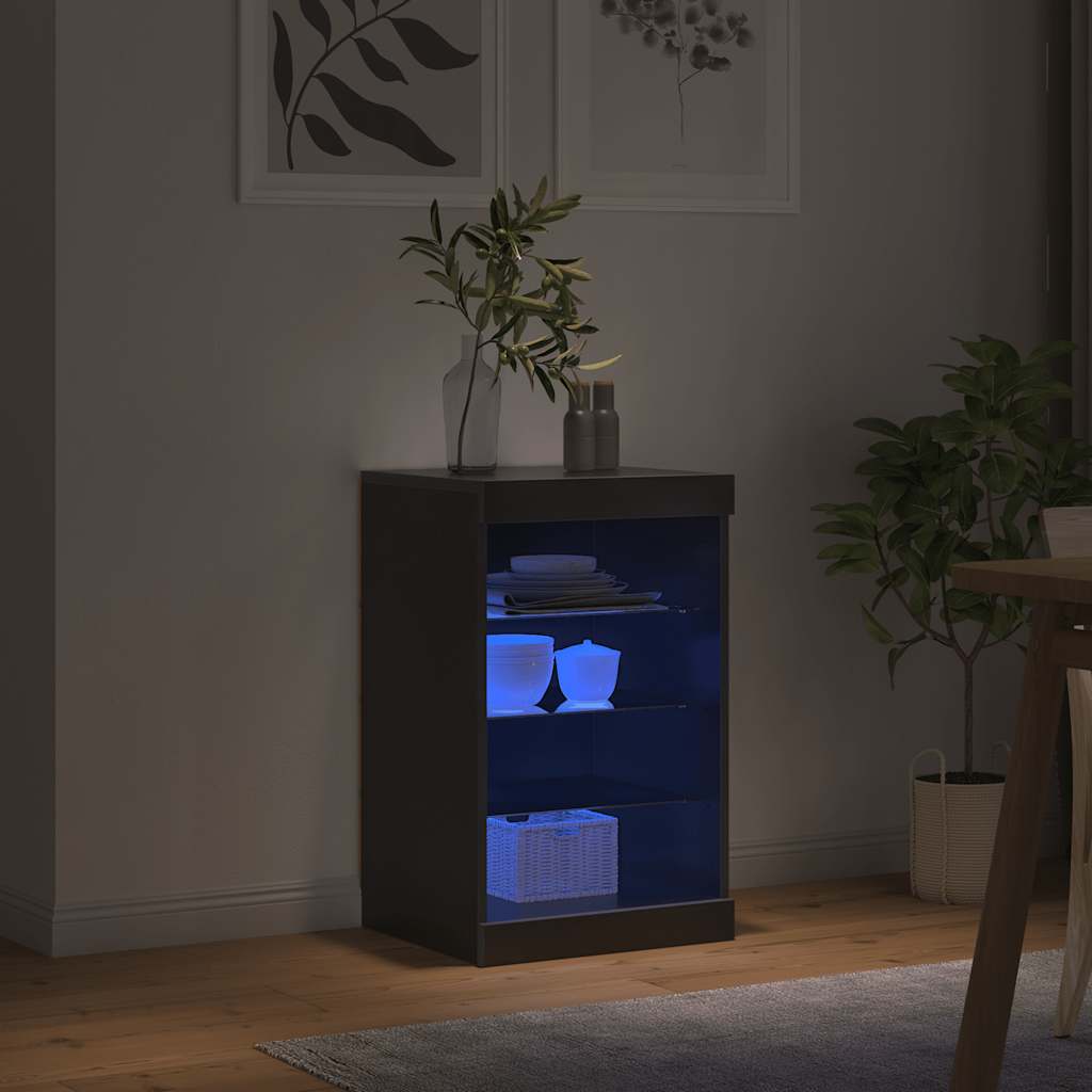 vidaXL Szafka z oświetleniem LED, czarna, 41x37x67 cm