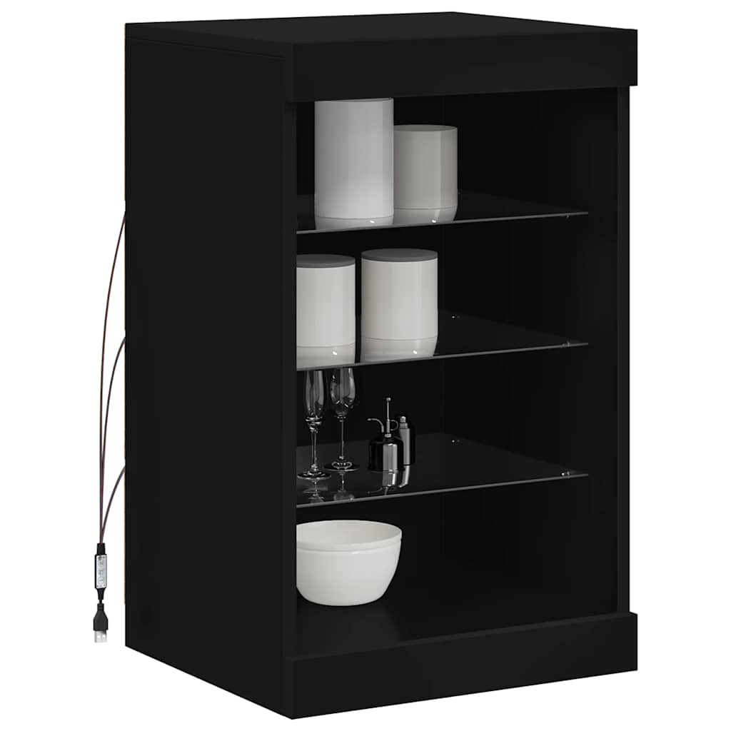 vidaXL Szafka z oświetleniem LED, czarna, 41x37x67 cm