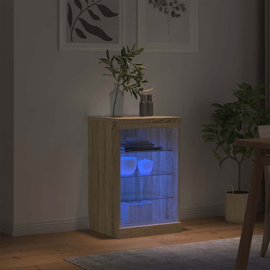vidaXL Szafka z oświetleniem LED, dąb sonoma, 41x37x67 cm