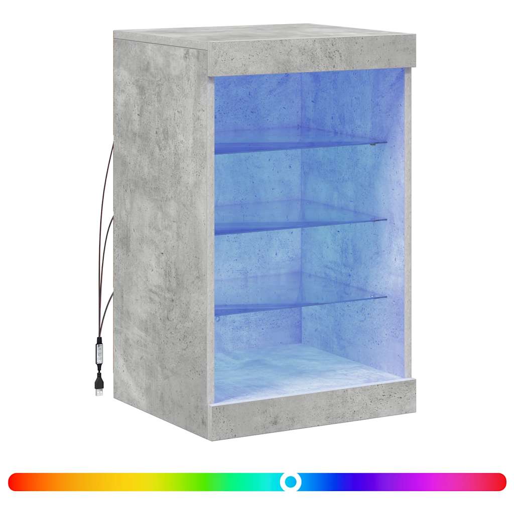 vidaXL Szafka z oświetleniem LED, szarość betonu, 41x37x67 cm