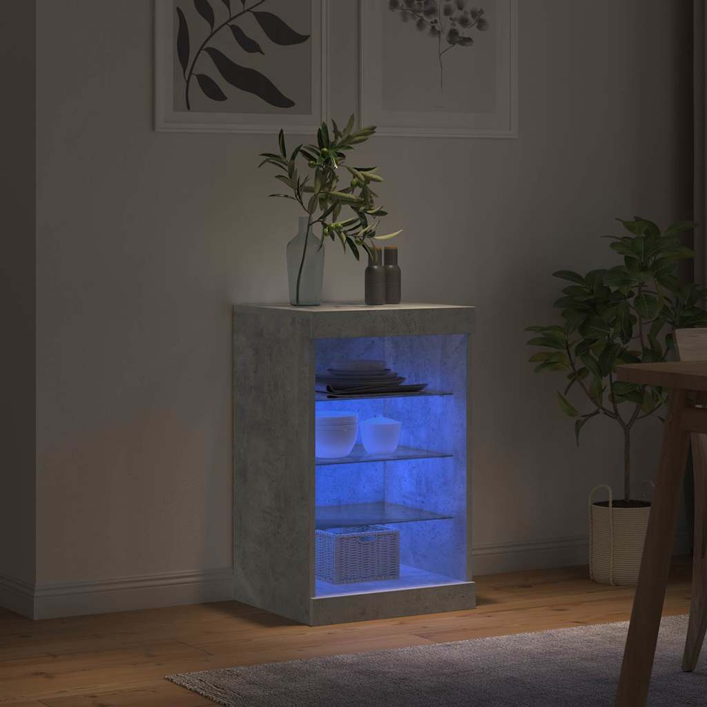 vidaXL Szafka z oświetleniem LED, szarość betonu, 41x37x67 cm