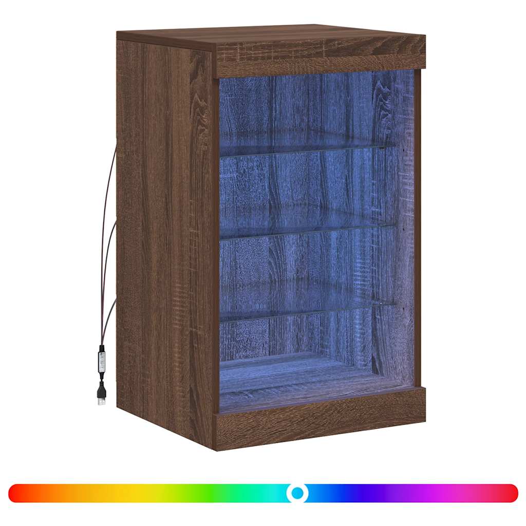 vidaXL Szafka z oświetleniem LED, brązowy dąb, 41x37x67 cm