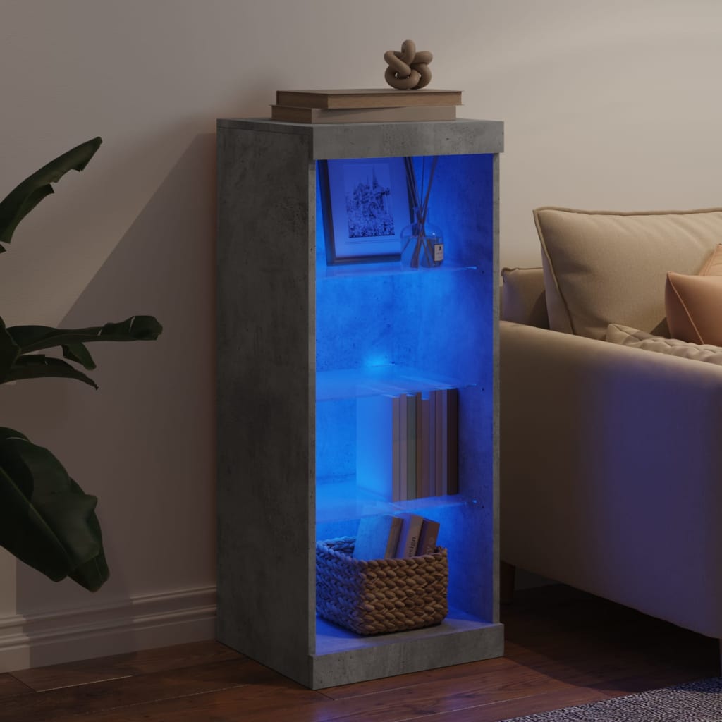 vidaXL Szafka z oświetleniem LED, szarość betonu, 41x37x100 cm