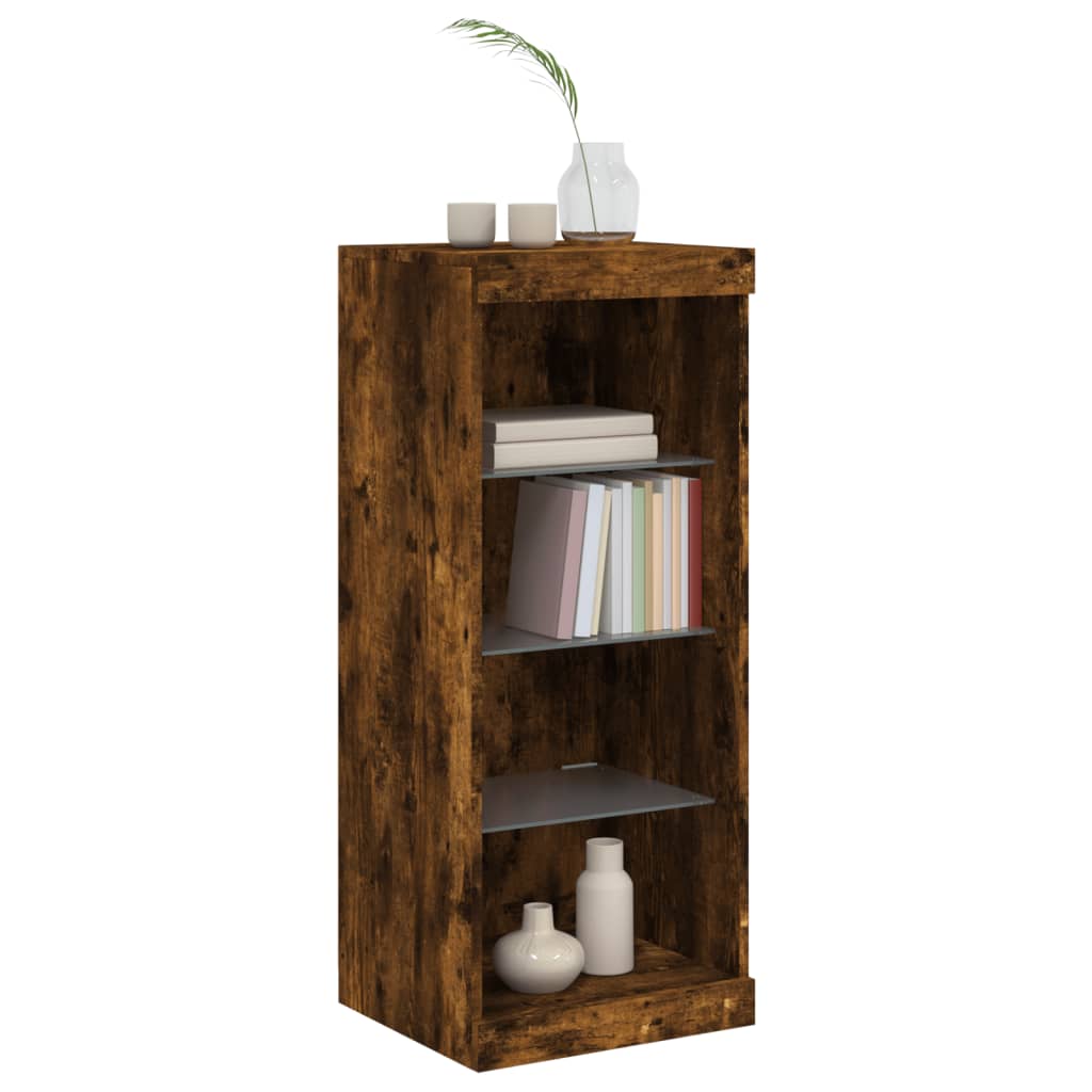 vidaXL Szafka z oświetleniem LED, przydymiony dąb, 41x37x100 cm