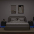 vidaXL Szafki nocne z LED, 2 szt., czarne, materiał drewnopochodny