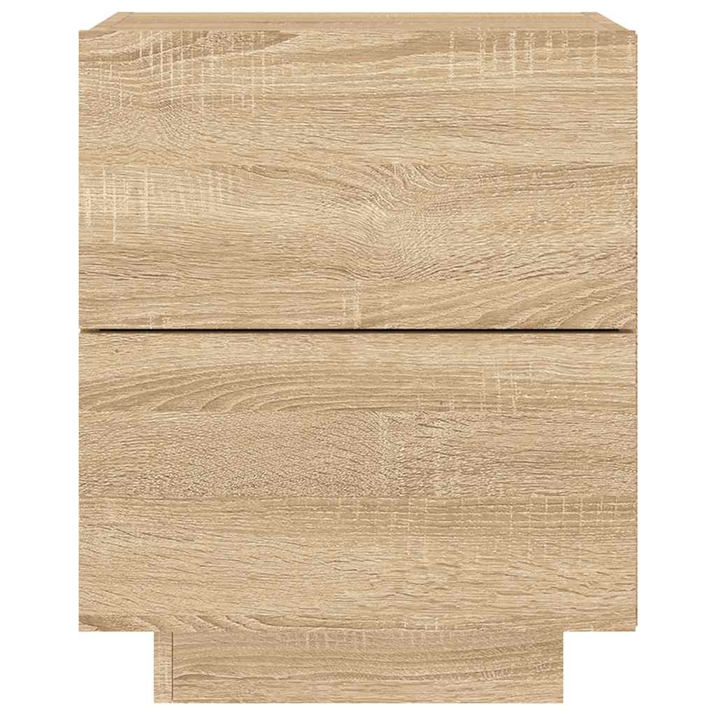 vidaXL Szafki nocne z LED, 2 szt., dąb sonoma, materiał drewnopochodny
