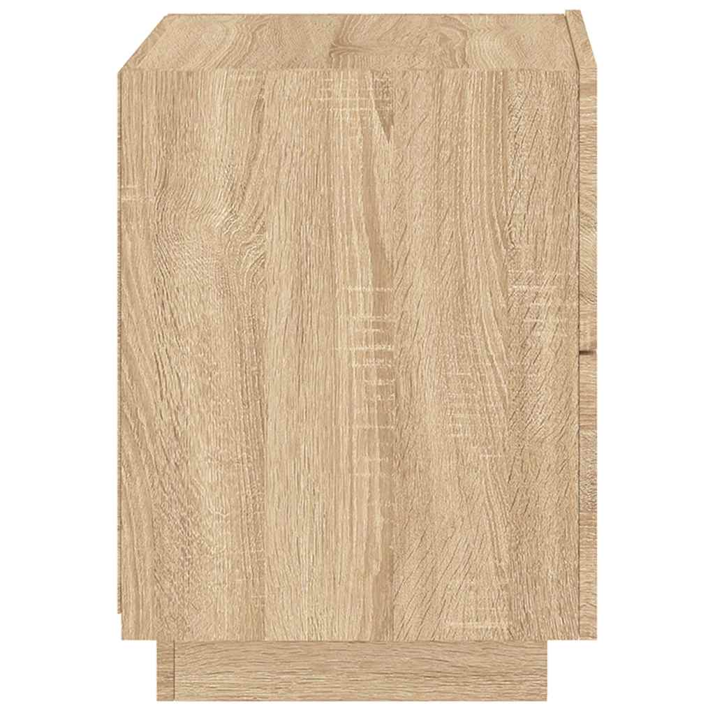 vidaXL Szafki nocne z LED, 2 szt., dąb sonoma, materiał drewnopochodny