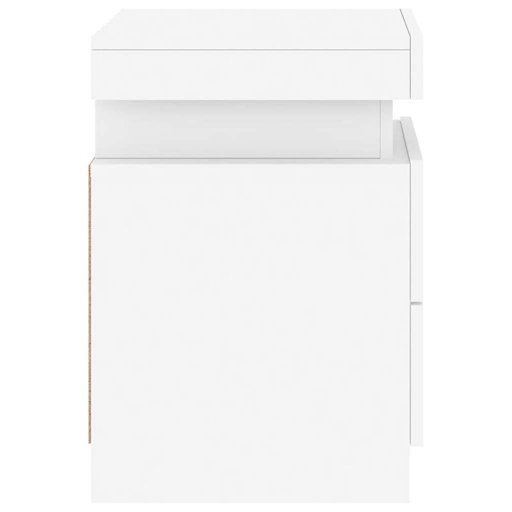 vidaXL Szafka nocna z oświetleniem LED, biała, 35x39x55 cm