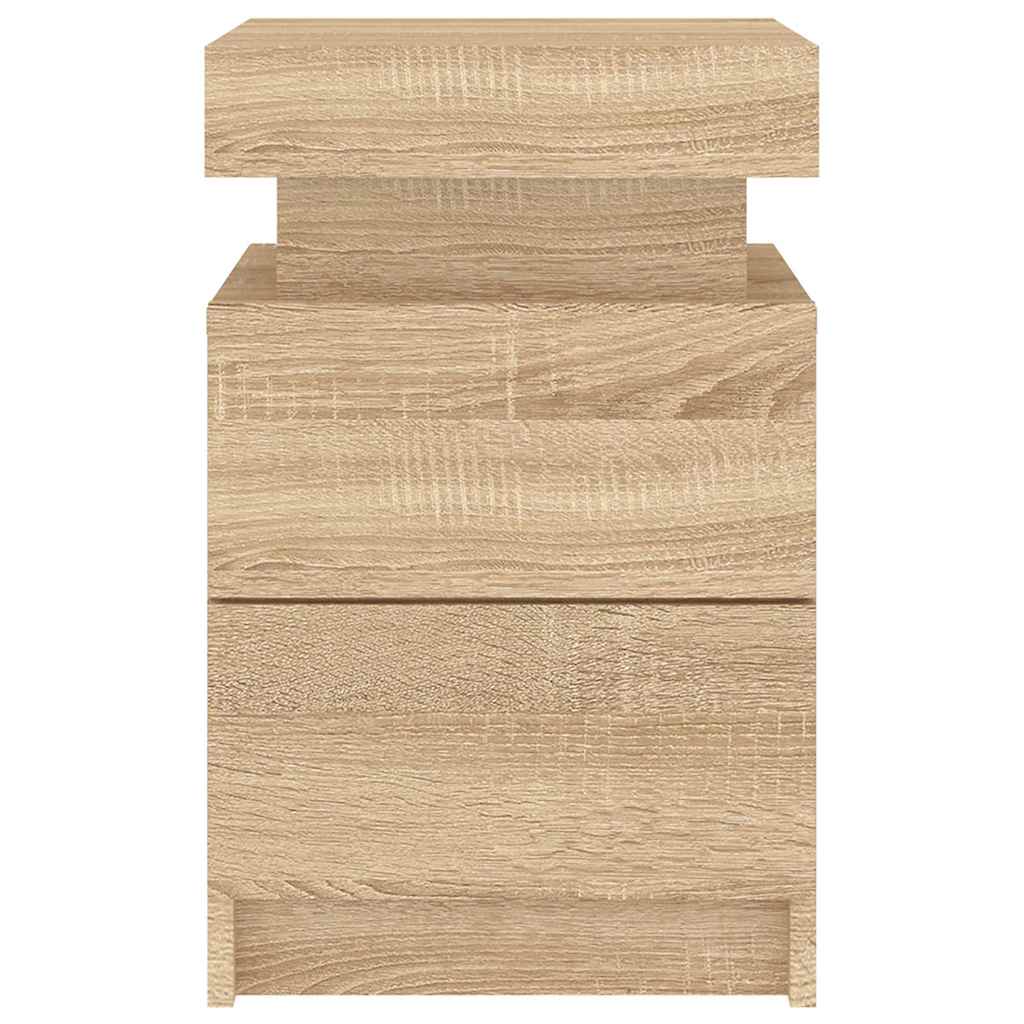 vidaXL Szafki nocne z LED, 2 szt., dąb sonoma, 35x39x55 cm
