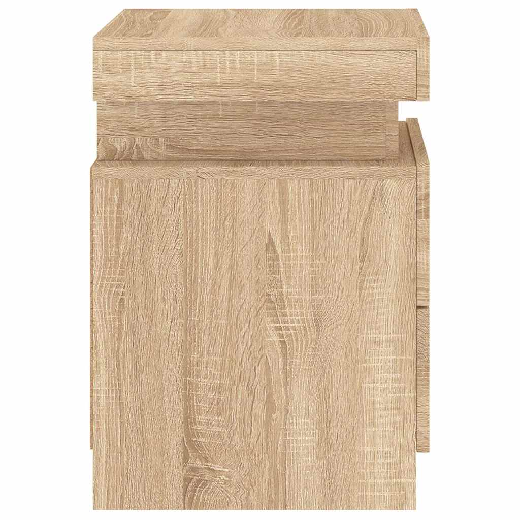 vidaXL Szafki nocne z LED, 2 szt., dąb sonoma, 35x39x55 cm