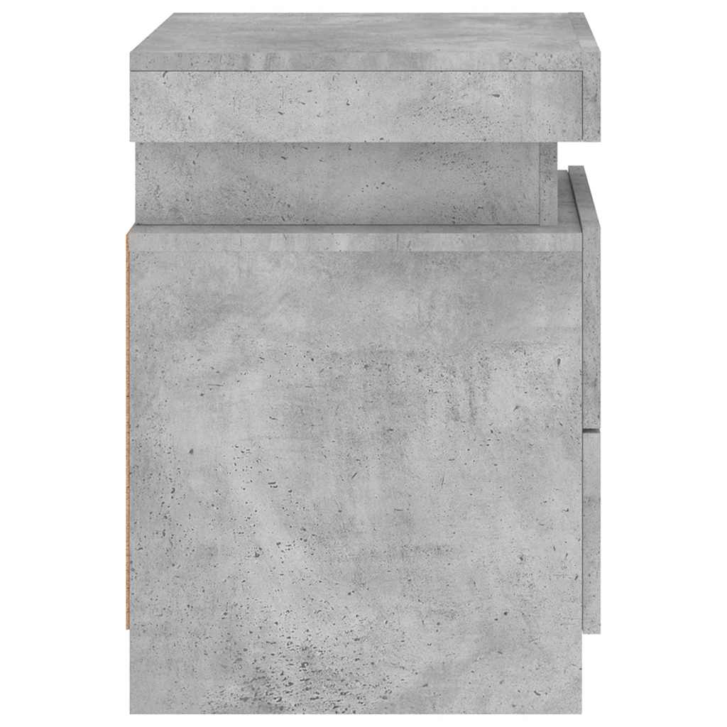 vidaXL Szafka nocna z oświetleniem LED, szarość betonu, 35x39x55 cm
