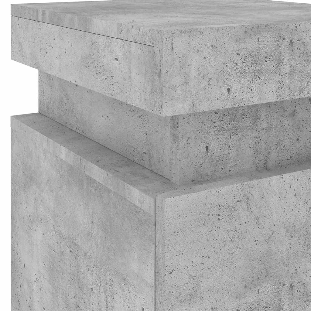 vidaXL Szafka nocna z oświetleniem LED, szarość betonu, 35x39x55 cm