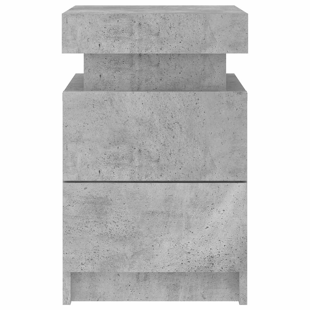 vidaXL Szafki nocne z LED, 2 szt., szarość betonu, 35x39x55 cm