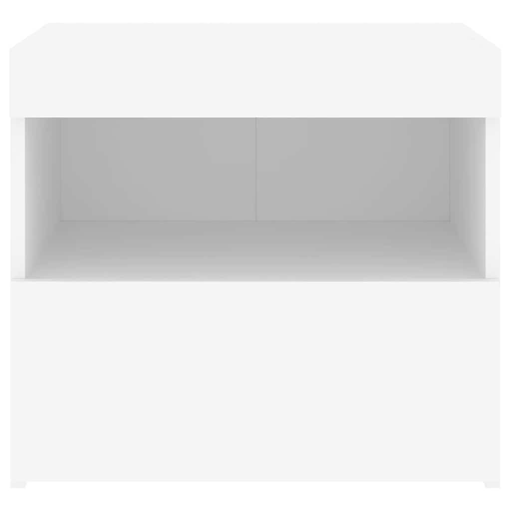 vidaXL Szafka nocna z oświetleniem LED, biała, 50x40x45 cm