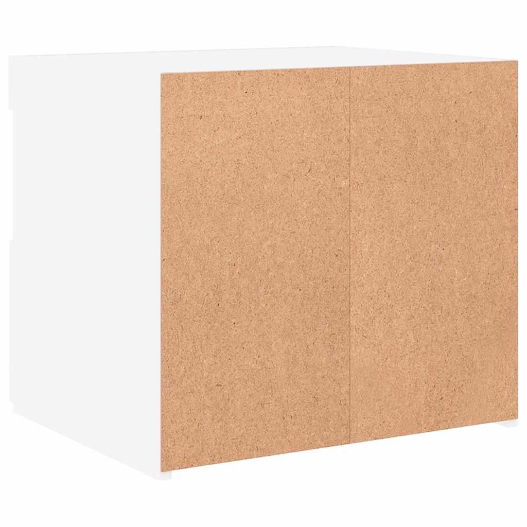 vidaXL Szafka nocna z oświetleniem LED, biała, 50x40x45 cm