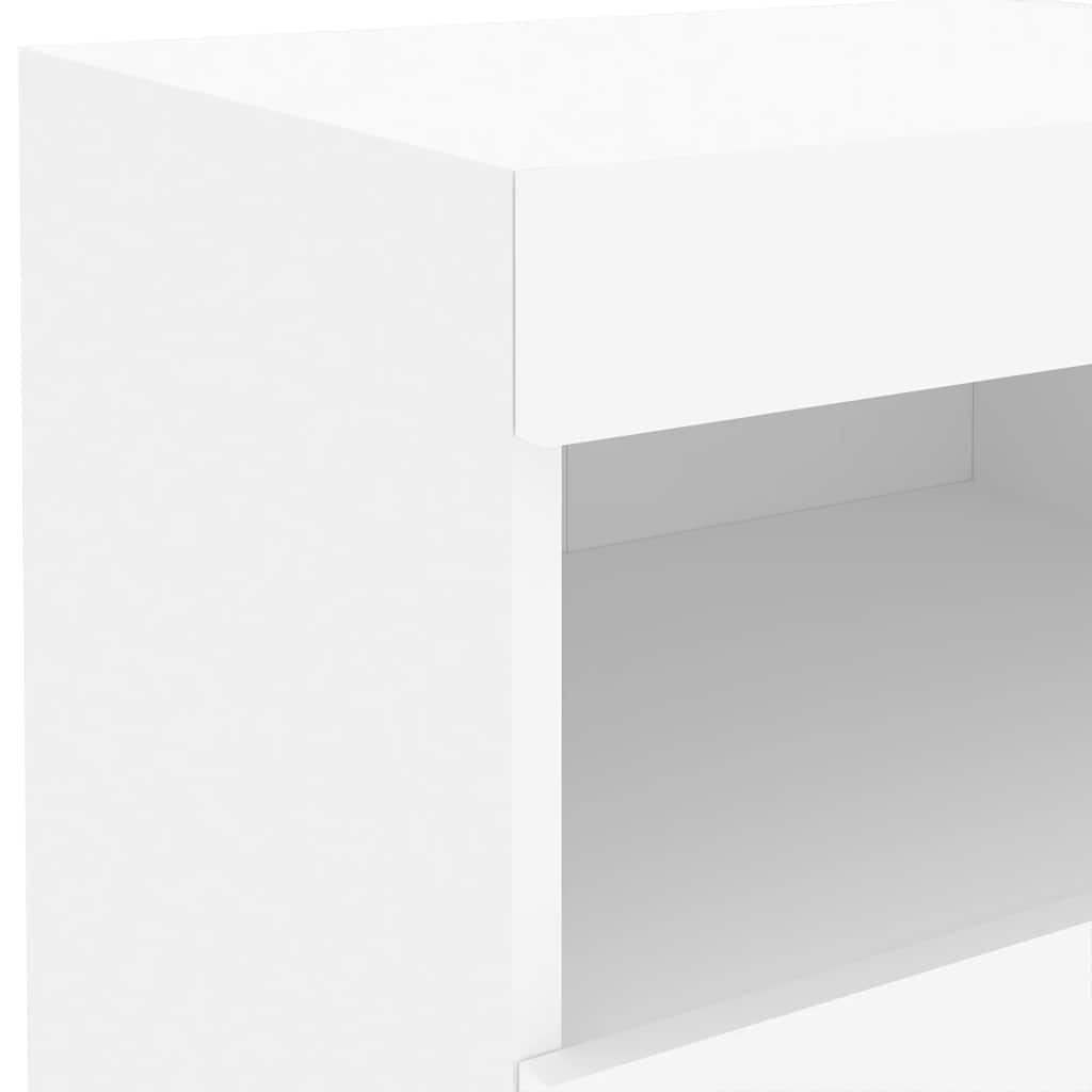 vidaXL Szafka nocna z oświetleniem LED, biała, 50x40x45 cm