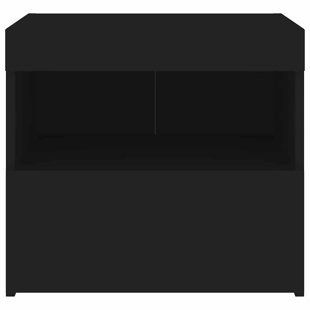 vidaXL Szafka nocna z oświetleniem LED, czarna, 50x40x45 cm