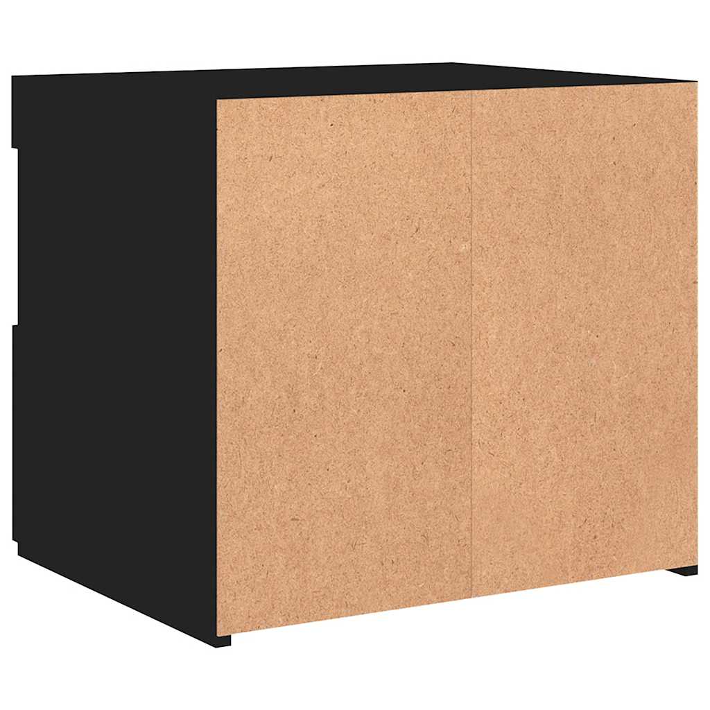 vidaXL Szafka nocna z oświetleniem LED, czarna, 50x40x45 cm