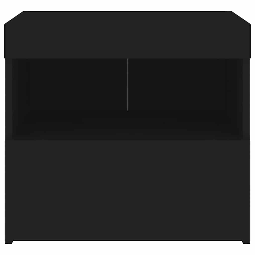 vidaXL Szafki nocne z oświetleniem LED, 2 szt., czarne, 50x40x45 cm