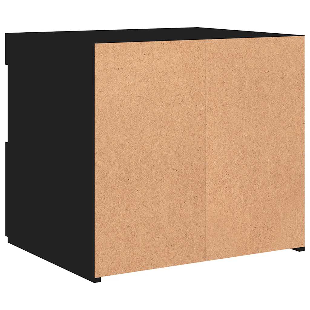 vidaXL Szafki nocne z oświetleniem LED, 2 szt., czarne, 50x40x45 cm