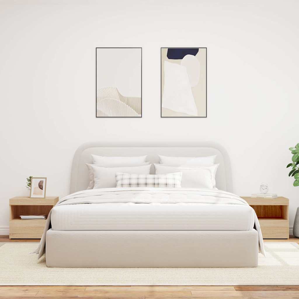 vidaXL Szafki nocne z LED, 2 szt., dąb sonoma, 50x40x45 cm