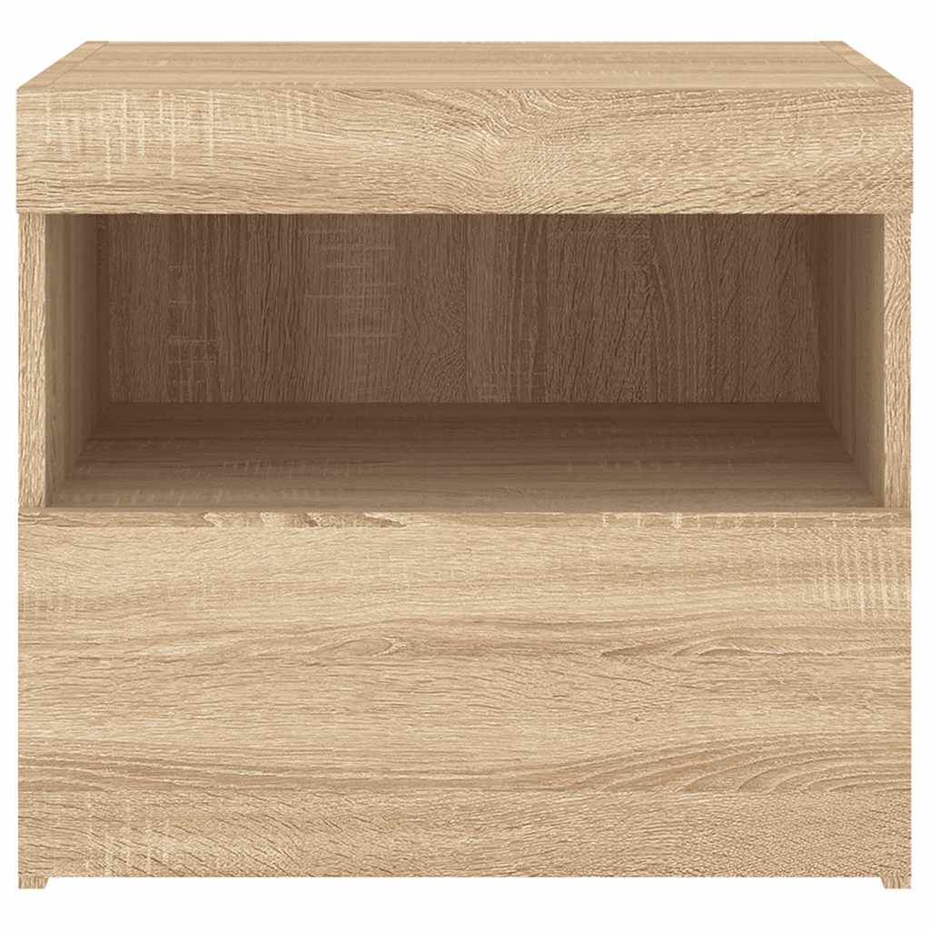 vidaXL Szafki nocne z LED, 2 szt., dąb sonoma, 50x40x45 cm
