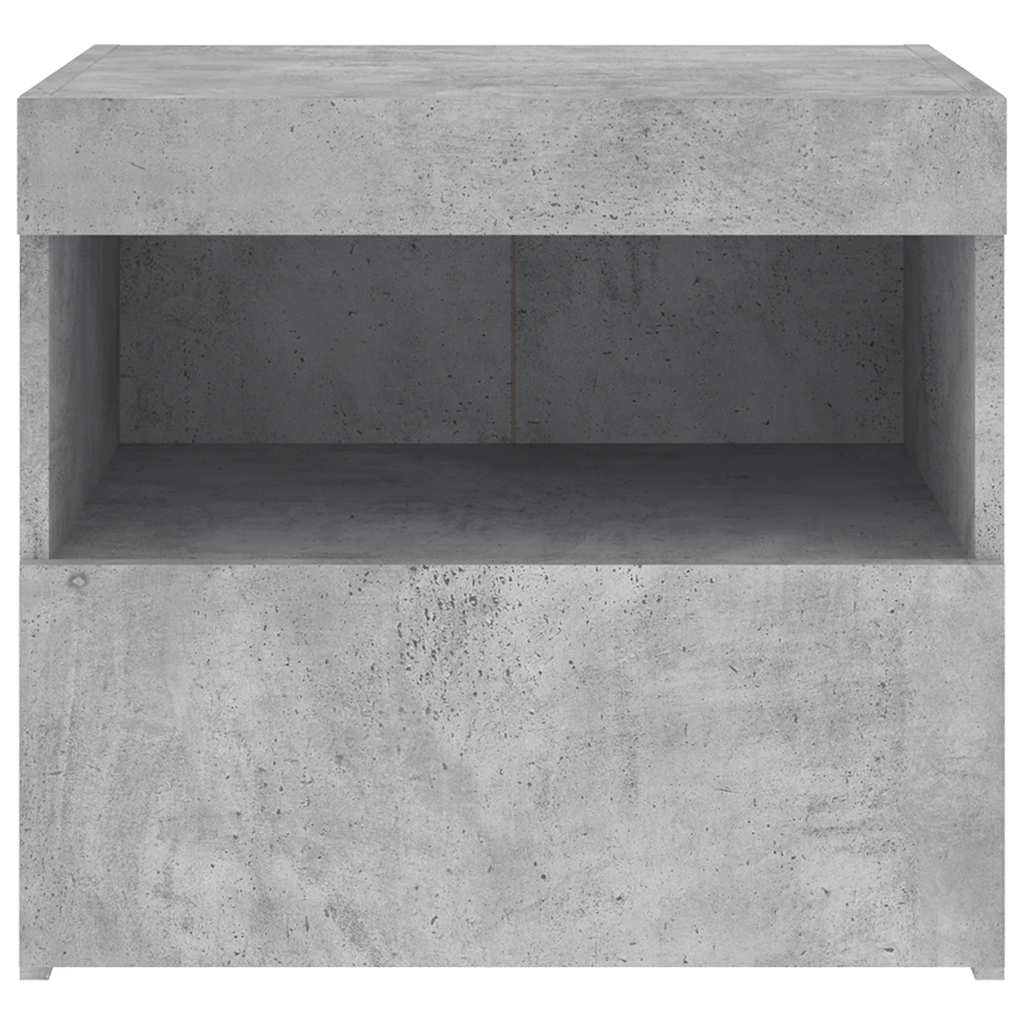 vidaXL Szafka nocna z oświetleniem LED, szarość betonu, 50x40x45 cm