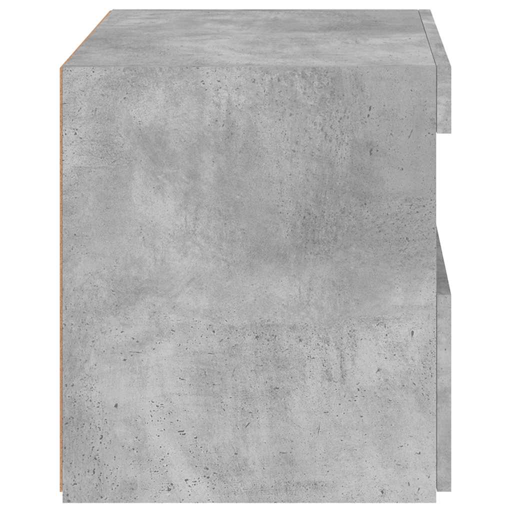 vidaXL Szafka nocna z oświetleniem LED, szarość betonu, 50x40x45 cm