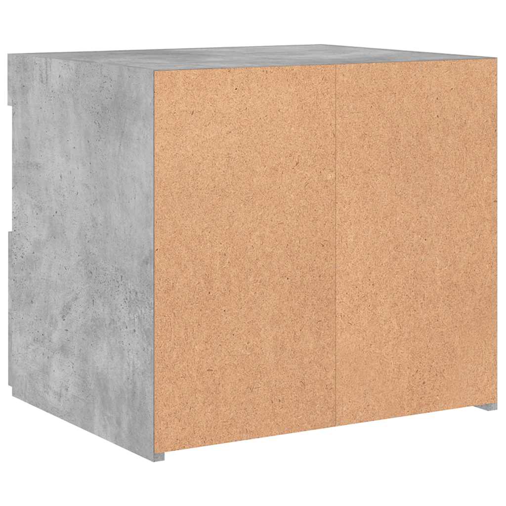 vidaXL Szafka nocna z oświetleniem LED, szarość betonu, 50x40x45 cm