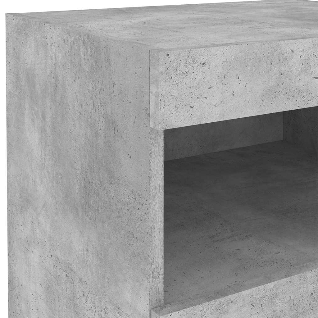 vidaXL Szafka nocna z oświetleniem LED, szarość betonu, 50x40x45 cm